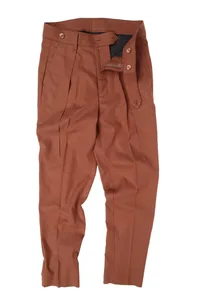 CALÇA CONHAQUE LINHO PREGA