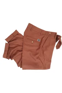 CALÇA CONHAQUE LINHO PREGA