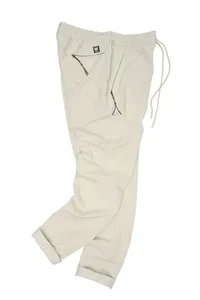 CALÇA JOGGER MICROFIBRA BEGE C/ ZIPER
