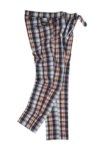 CALÇA XADREZ ALFAIATARIA AZUL E LARANJA
