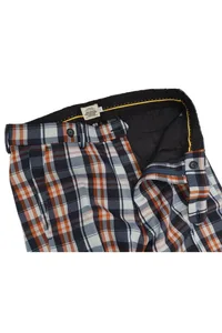 CALÇA XADREZ ALFAIATARIA AZUL E LARANJA