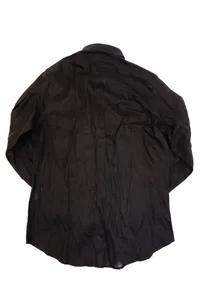 CAMISA EM LINHO MANGA LONGA PRETA ONE POCKET