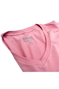 CAMISETA ROSA LISA GOLA V PIMA PLAN