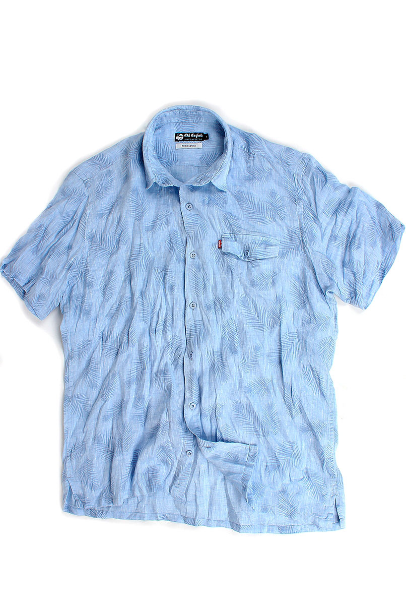 camisa linho manga curta masculina