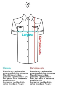 CAMISA DE LINHO MANGA CURTA AZUL