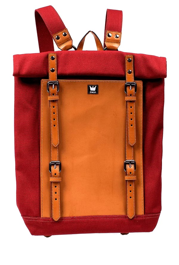 MOCHILA VEGANA DE SARJA VINHO COM CASTOR BERLIN