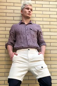 BERMUDA CICLISTA WHITE DENIM