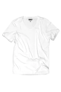 CAMISETA BRANCA LISA GOLA V PIMA PLAN