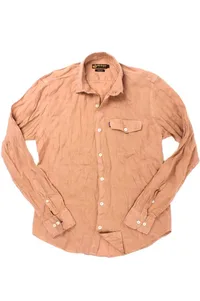 CAMISA EM LINHO MARROM ONE POCKET