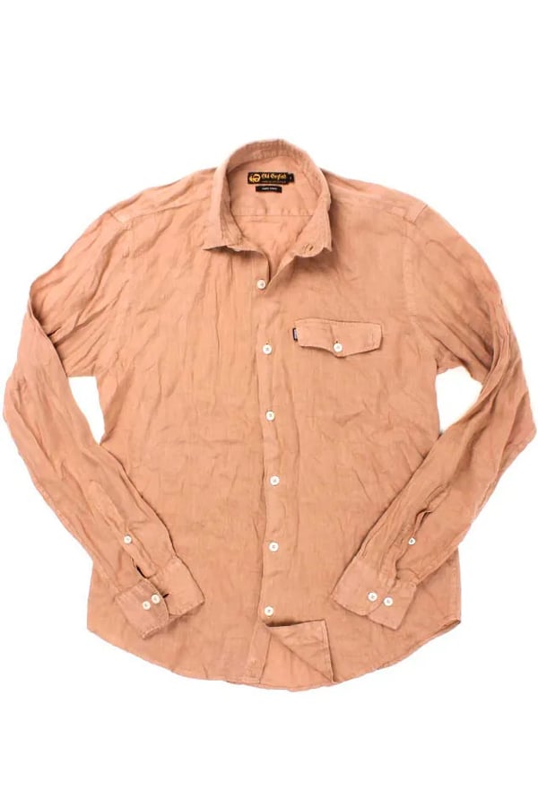 CAMISA EM LINHO MARROM ONE POCKET