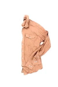CAMISA EM LINHO MARROM ONE POCKET