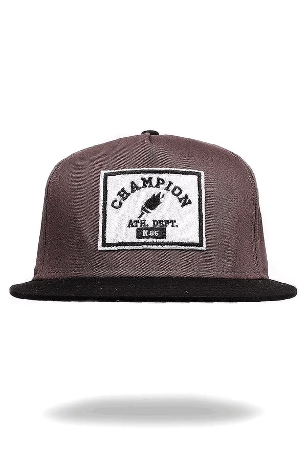 BONÉ GRAFITE E PRETO CHAMPIONS PATCH BRANCO