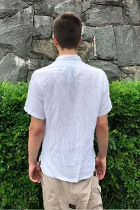 CAMISA DE LINHO MANGA CURTA BRANCA