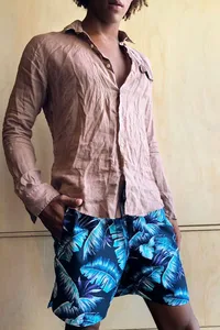 CAMISA EM LINHO MARROM ONE POCKET