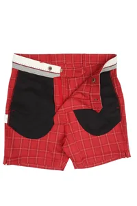 BERMUDA SHORTS CEREJA XADREZ ALFAIATARIA