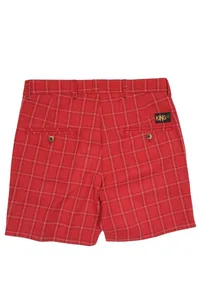 BERMUDA SHORTS CEREJA XADREZ ALFAIATARIA