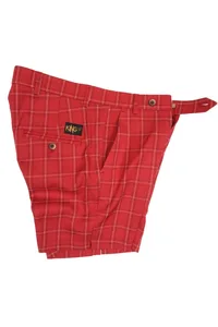 BERMUDA SHORTS CEREJA XADREZ ALFAIATARIA