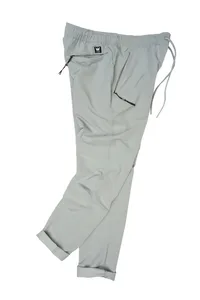 CALÇA JOGGER MICROFIBRA CINZA C/ ZIPER