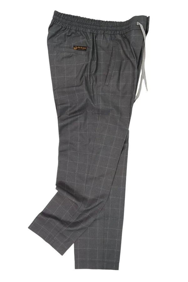 CALÇA JOGGER XADREZ ALFAIATARIA CINZA