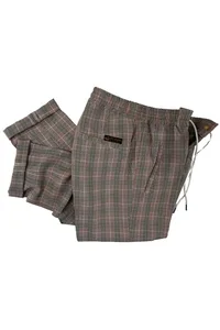 CALÇA JOGGER XADREZ MARROM