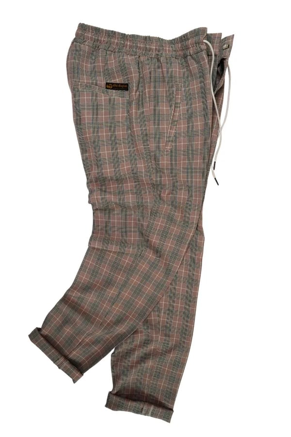 CALÇA JOGGER XADREZ MARROM