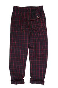 CALÇA JOGGER XADREZ PRETO E VERMELHO