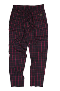 CALÇA JOGGER XADREZ PRETO E VERMELHO