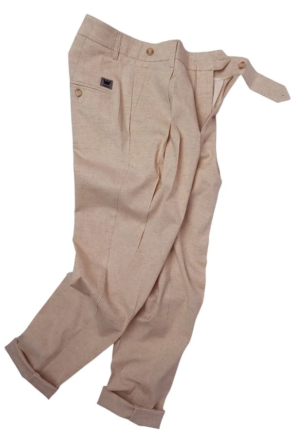 CALÇA NATURAL LINHO PREGA