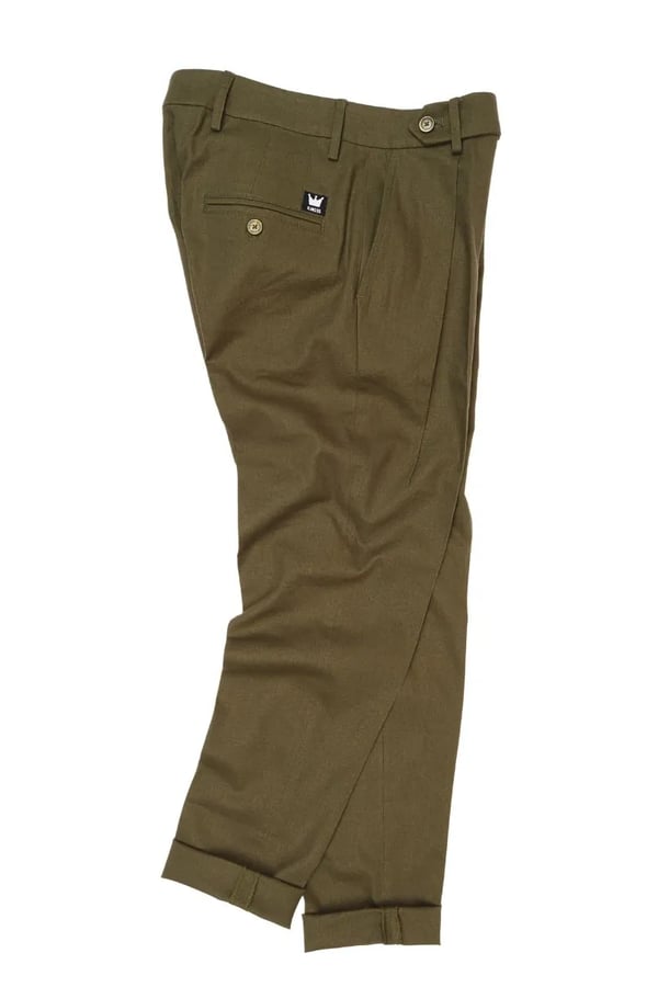 CALÇA VERDE MILITAR LINHO PREGA