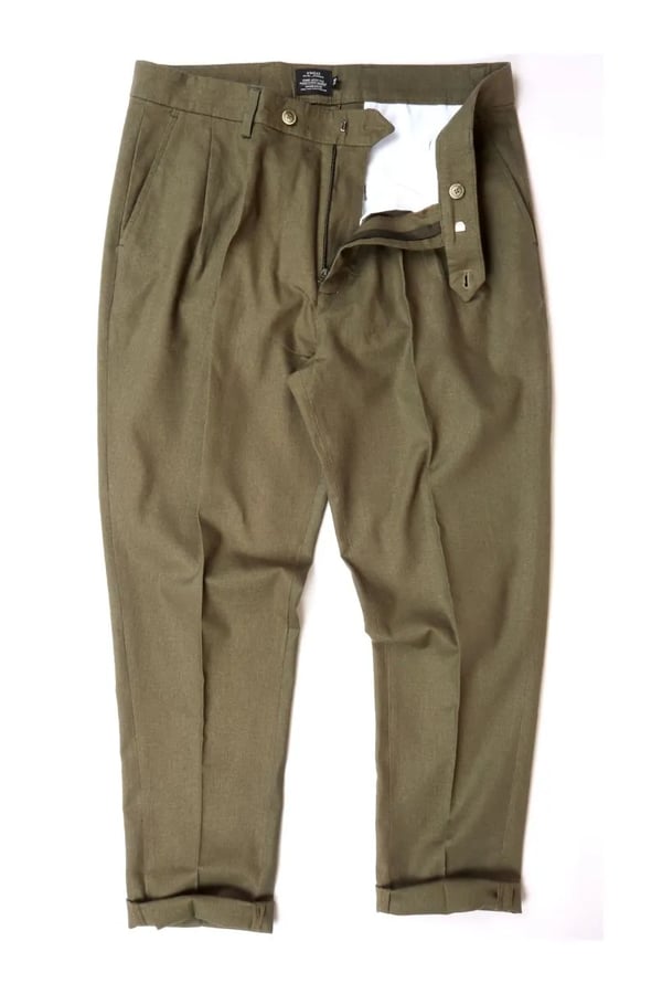 CALÇA VERDE LINHO COM VISCOSE ALFAIATARIA