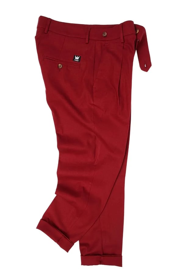 CALÇA VINHO LINHO PREGA