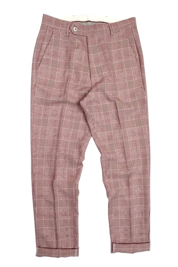 CALÇA VINHO XADREZ ALFAIATARIA