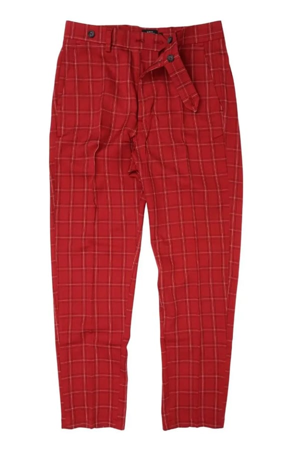 CALÇA XADREZ ALFAIATARIA CEREJA
