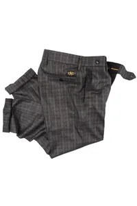 CALÇA XADREZ CHUMBO ALFAIATARIA