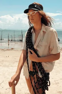 CAMISA DE LINHO MANGA CURTA KAKI