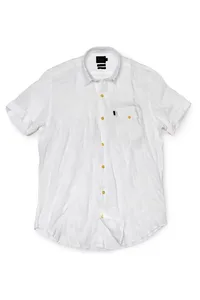 CAMISA DE LINHO MANGA CURTA BRANCA