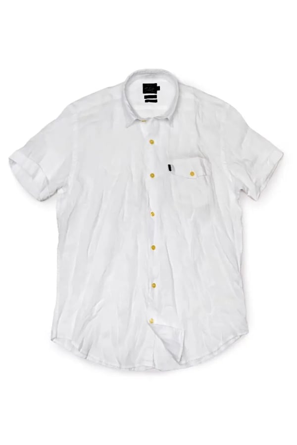 CAMISA DE LINHO MANGA CURTA BRANCA
