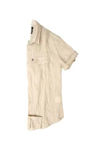 CAMISA DE LINHO MANGA CURTA KAKI