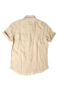 CAMISA DE LINHO MANGA CURTA KAKI