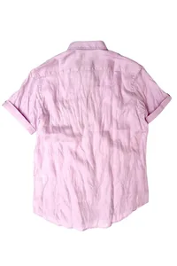 CAMISA DE LINHO MANGA CURTA LILÁS