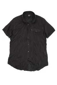 CAMISA DE LINHO MANGA CURTA PRETO
