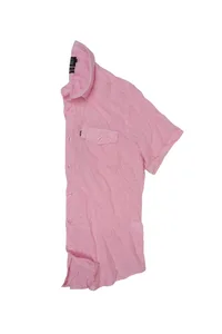 CAMISA DE LINHO MANGA CURTA ROSA PING PONG