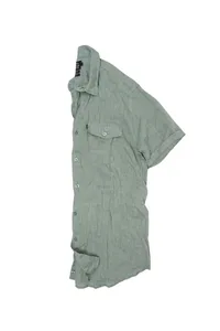 CAMISA DE LINHO MANGA CURTA VERDE