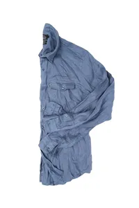 CAMISA EM LINHO AZUL CARBONO ONE POCKET