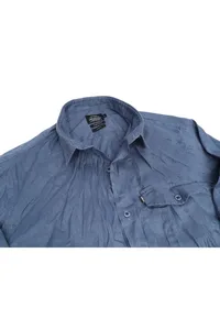 CAMISA EM LINHO AZUL CARBONO ONE POCKET