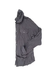 CAMISA EM LINHO MANGA LONGA GRAFITE ONE POCKET