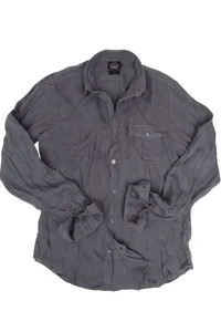 CAMISA EM LINHO MANGA LONGA GRAFITE ONE POCKET
