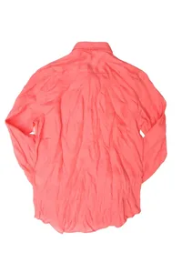 CAMISA EM LINHO MANGA LONGA ROSA ONE POCKET