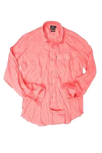 CAMISA EM LINHO MANGA LONGA ROSA ONE POCKET