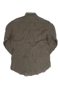 CAMISA EM LINHO MANGA LONGA VERDE MILITAR ONE POCKET